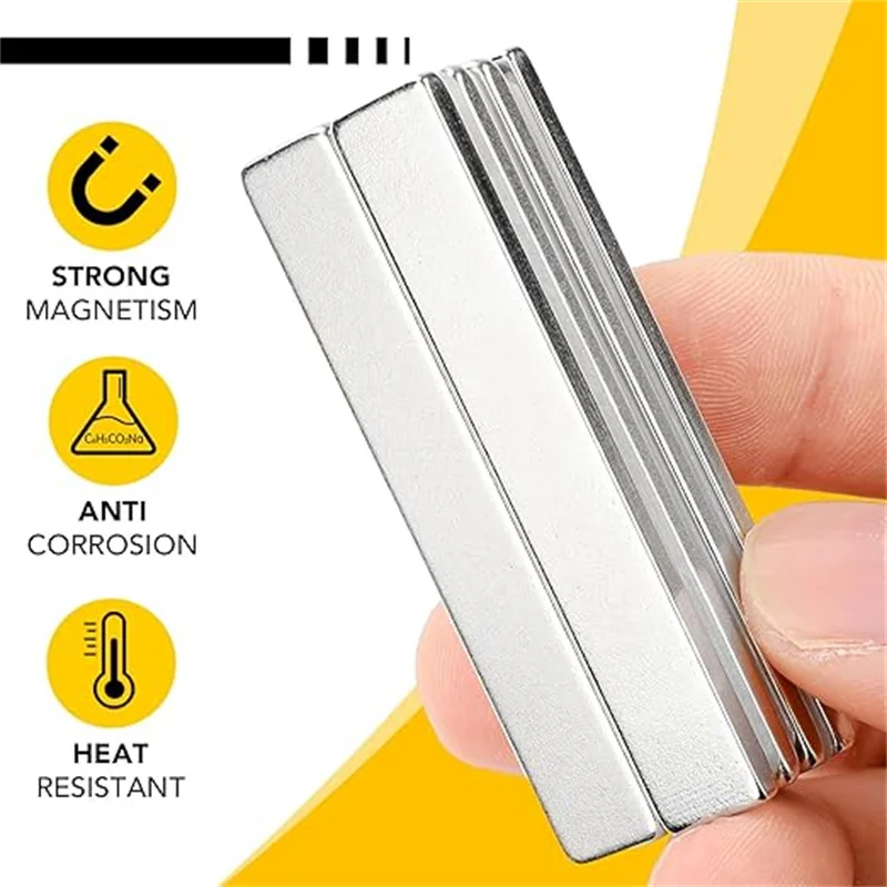 40x10x3/50x10x3/60x10x3mm Starke Rechteckige Magnetstäbe, Leistungsstarke Magnete für Basteln, Kühlschrank, Wissenschaft, Büro und Werkzeugaufbewahrung – Detail 6