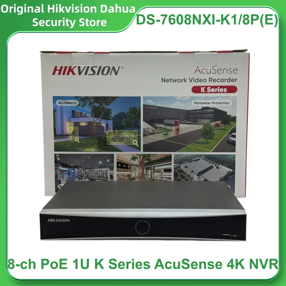 Hikvision DS-7608NXI-K1/8P(E) 8CH PoE 4K AcuSense Smart NVR H.265+ Perimeter Protection Face Detection 1SATA Security NVR