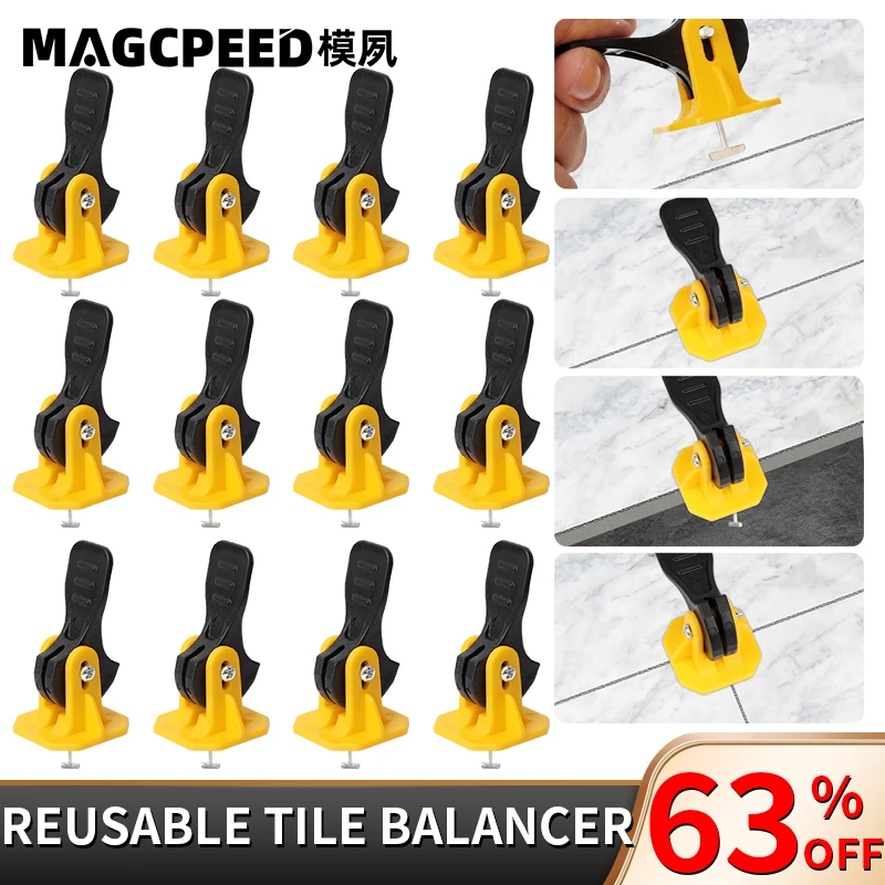 

Onnfang Hot Reusable Floor Tile Leveler Adjuster Leveling System Plastic Clips Positioning Artifacts Locator Flooring Wall Tile