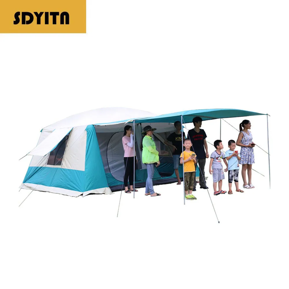 

Large Camping Tent for 8-12 People with 2 Rooms and 1 Hall, Waterproof and Sunproof Family Tent with UV Protection