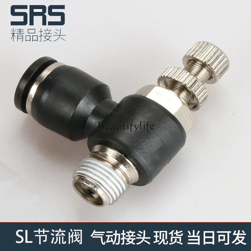 Pneumatic Throttle Valve Accessories Regulating Valve Thread Quick Plug Cylinder SL8-02 One-Way Adjustable