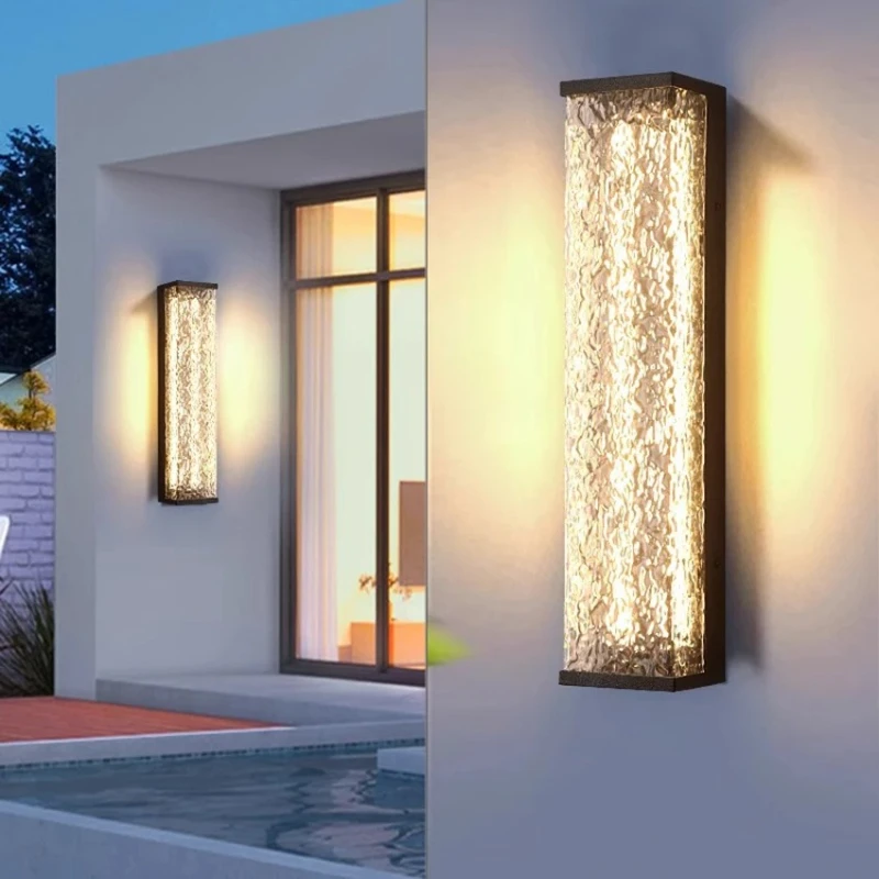 SANDYHA Modern Long Strip Wall Lamp Outdoor Waterproof Decorative Light LED Lighting Fixture Hall Garden Courtyard Exterior wall