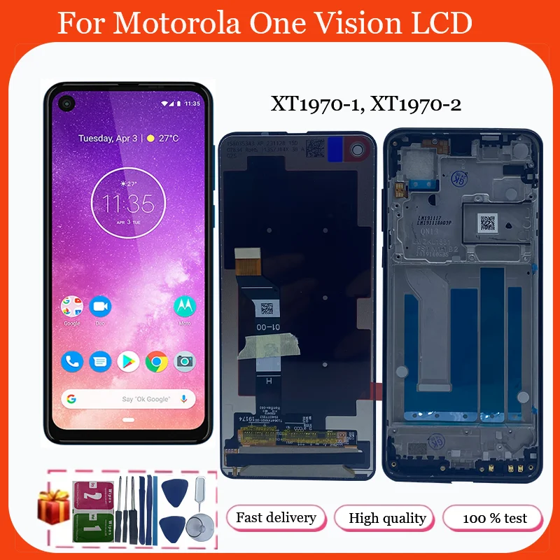 

ЖК-дисплей с сенсорным экраном и дигитайзером в сборе для Motorola Moto One Vision XT1970-1 XT1970-2, запасные части для ремонта экрана