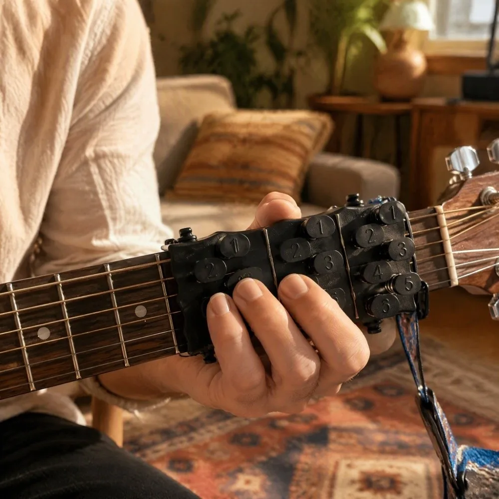 18 Buttons Guitar Chord Trainer One Click Hand Posture Guitar Chord Assisted Learning Tool Easy Press Chord Conversion