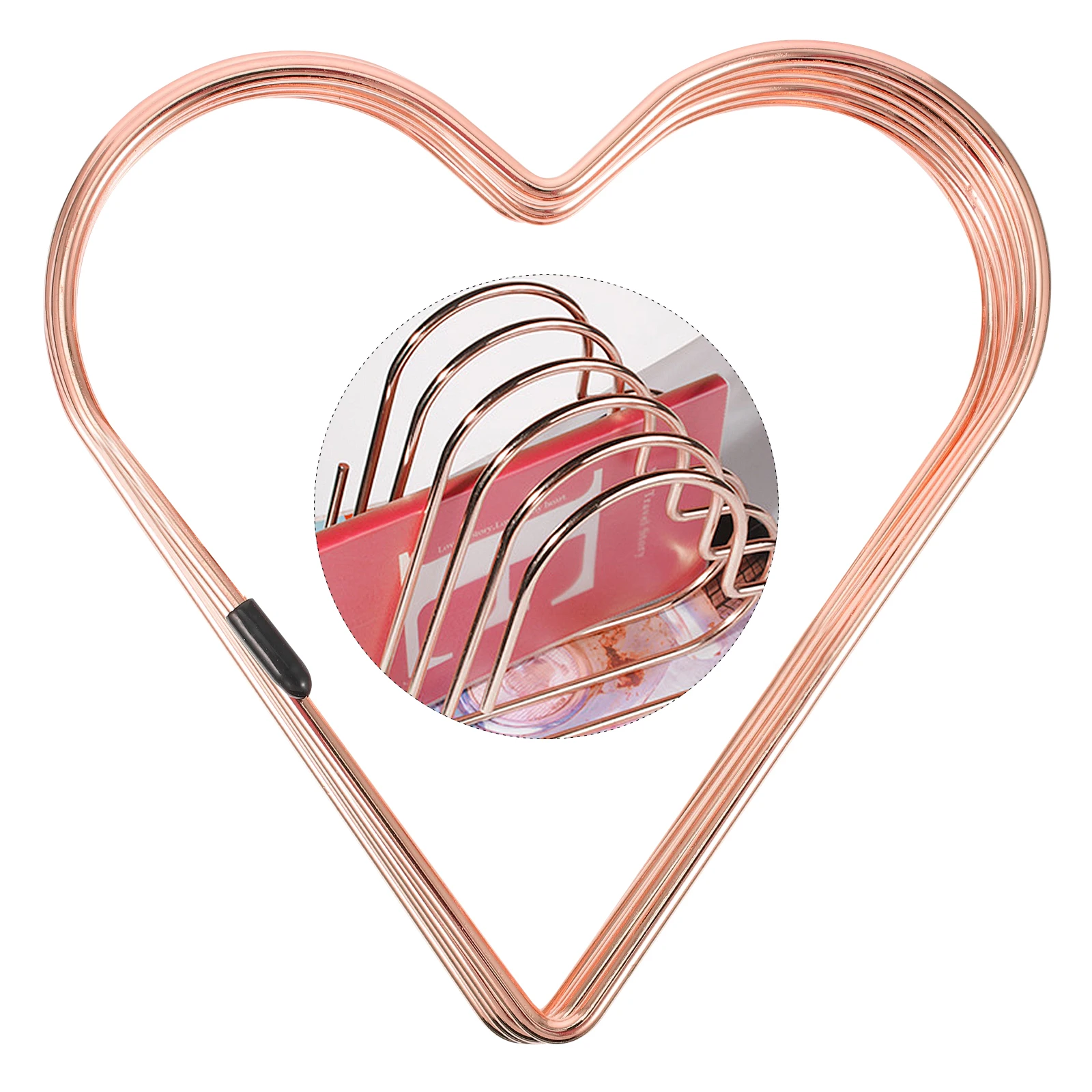 

Heart Shaped Iron Bookend Creative Book Organizer Retractable Book Rack Space-Saving Golden Smooth Touch Home Office Gift