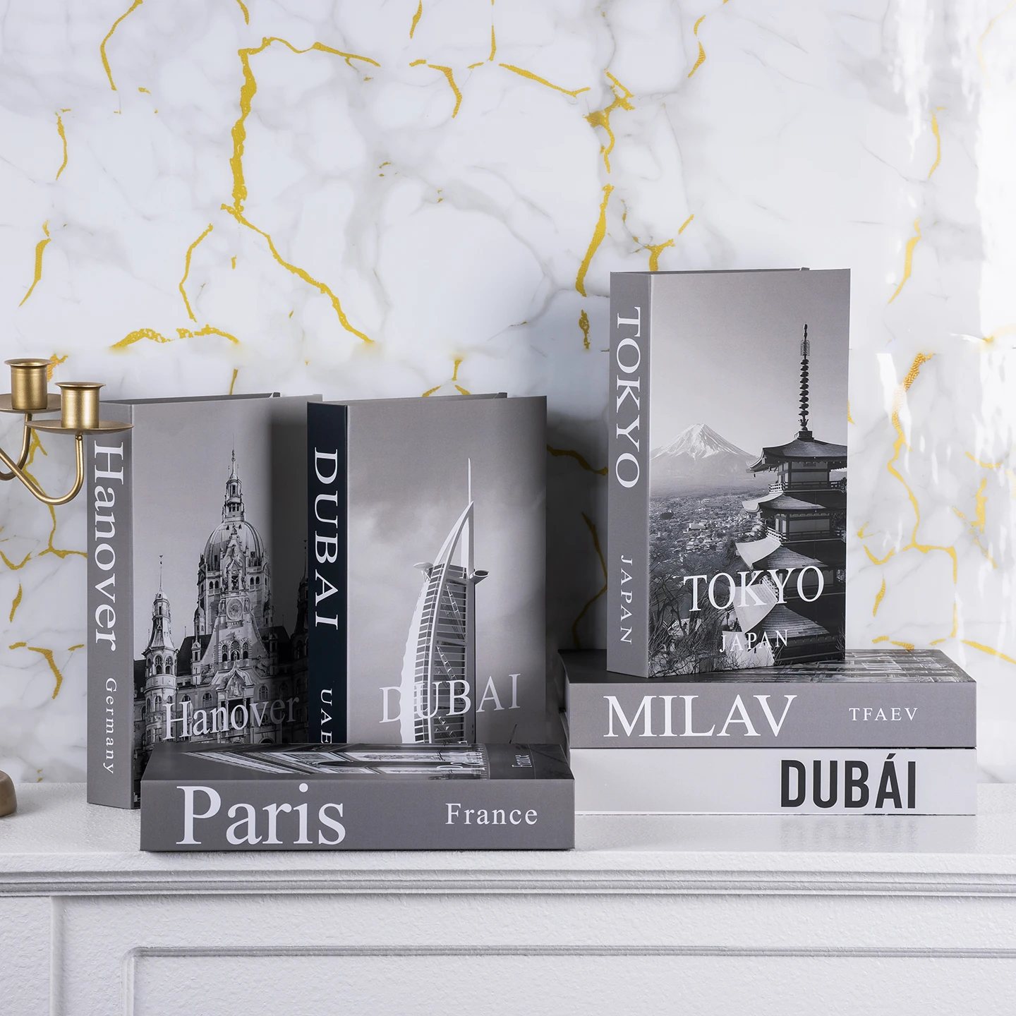 Nordic City Fake Books Decoration Fashion Magazine Cover Living Room Decor Coffee Table Storage Box Paris New York London Dubai