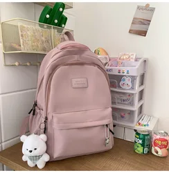 Student Japanese large-capacity backpack Girl simple and versatile backpack Unisex polyester material Doll decoration