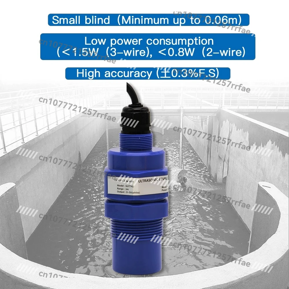 GUT741 0~ 15m 0.25% Accuracy Ultrasonic Level Transmitter Manufacturer
