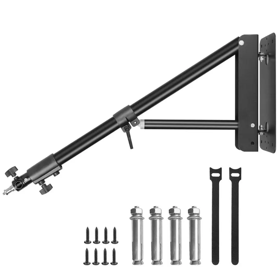 

Light Wall Mount with Triangle Base, 51inch 130cm Length Adjustable Support 180 Flexible Rotation, Wall Mount Boom Arm Up to 4.3