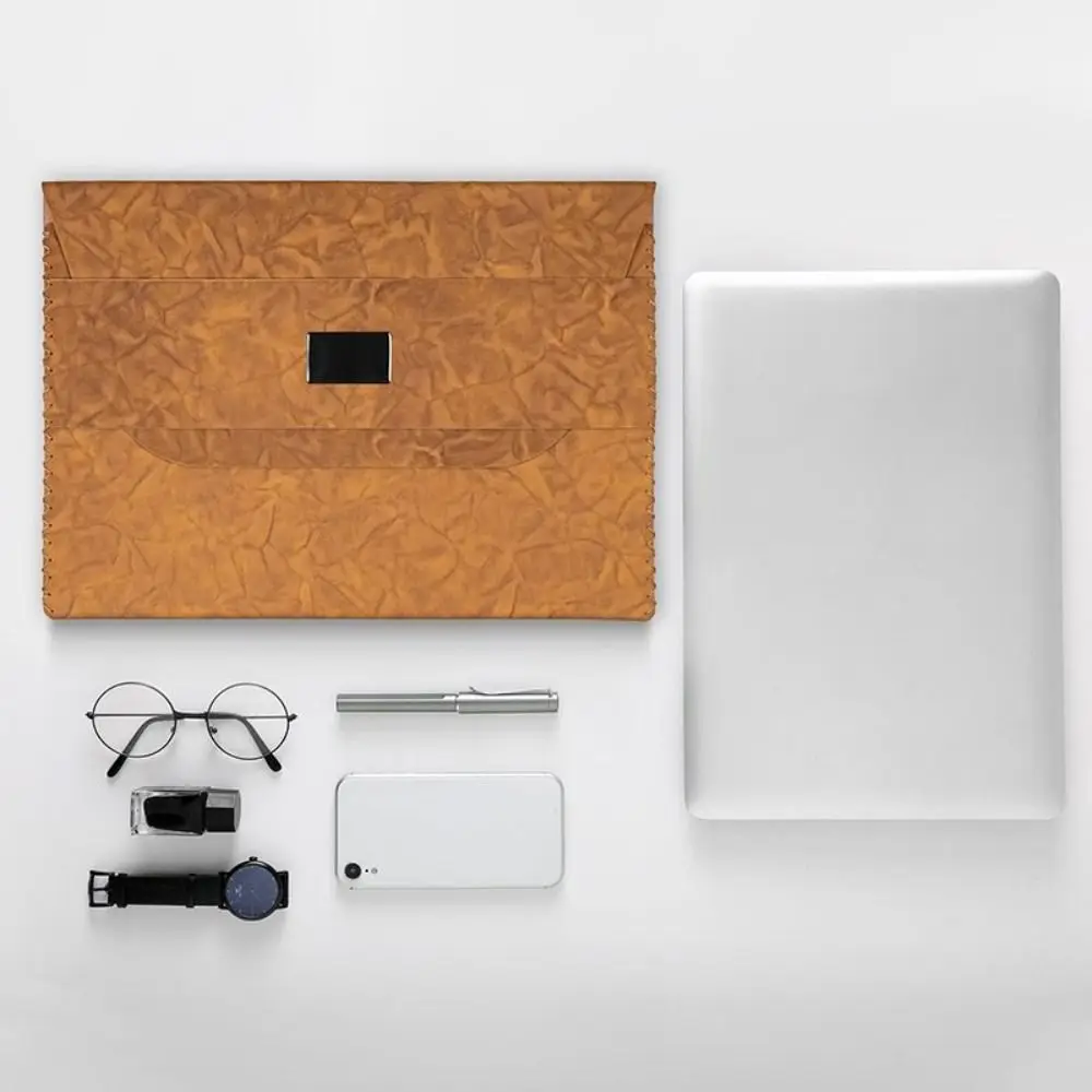 Simple Large Capacity Document Bag Waterproof PU Leather A4 Business Bag Multifunctional Convenient Bill Storage Organizer Exam