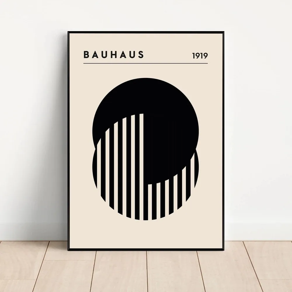 Hot Bauhaus Abstract Geometrica Plakat Kraft Paper Vintage Plakat Wall Art Malarstwo Studium Sztuka Estetyczna Mały Rozmiar Naklejki Ścienne