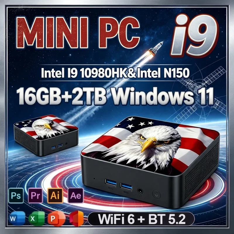 ミニデスクトップpc-windows-11-インテル-i9-10980hk-n150-16gb-ram-1tb-2tb-大容量ssd-bt52-ホームゲーミング-ポータブル-ゲーマーコンピューター