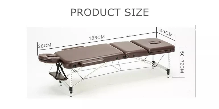 Massage Table Portable 2 Section Folding Couch Bed Lightweight Beauty Salon Tattoo Therapy Wooden Frame 60 CM Width