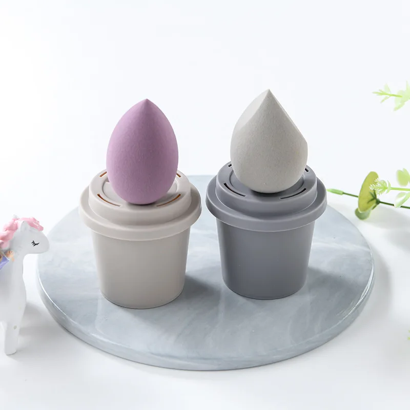 50szt Niestandardowe logo Beauty Sponge Blender miękka nietlateksowa kosmetyczna puff filiżanka kawy gąbka do makijażu