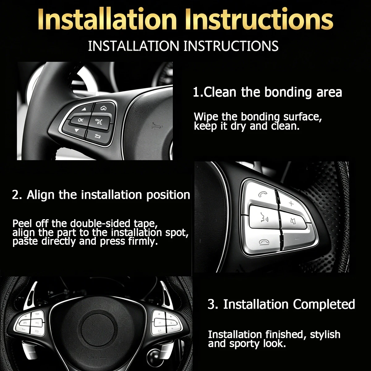 Car Interior Accessories ABS Steering Wheel Button Cover For Mercedes Benz GLC X253 C W205 CLA GLA A X156 C117 W176