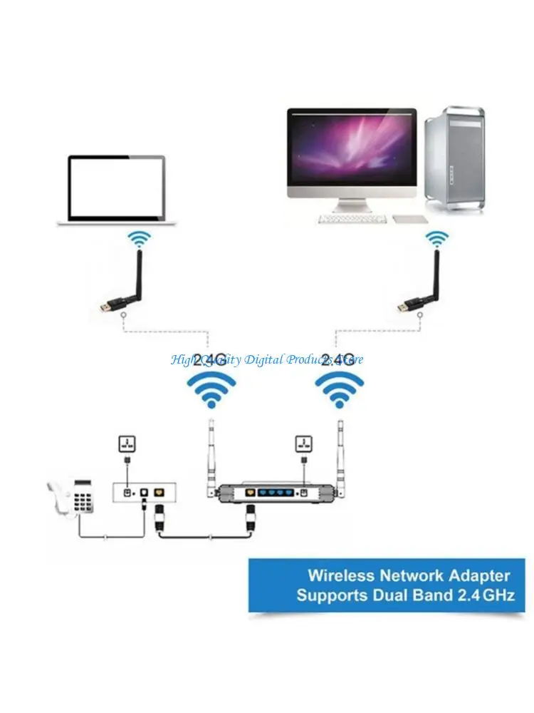 U2JE Reliabled WiFi Receiver 150Mbps Speed USB for Stable Gaming and Streaming Plugs Play RTL8188 MTK760