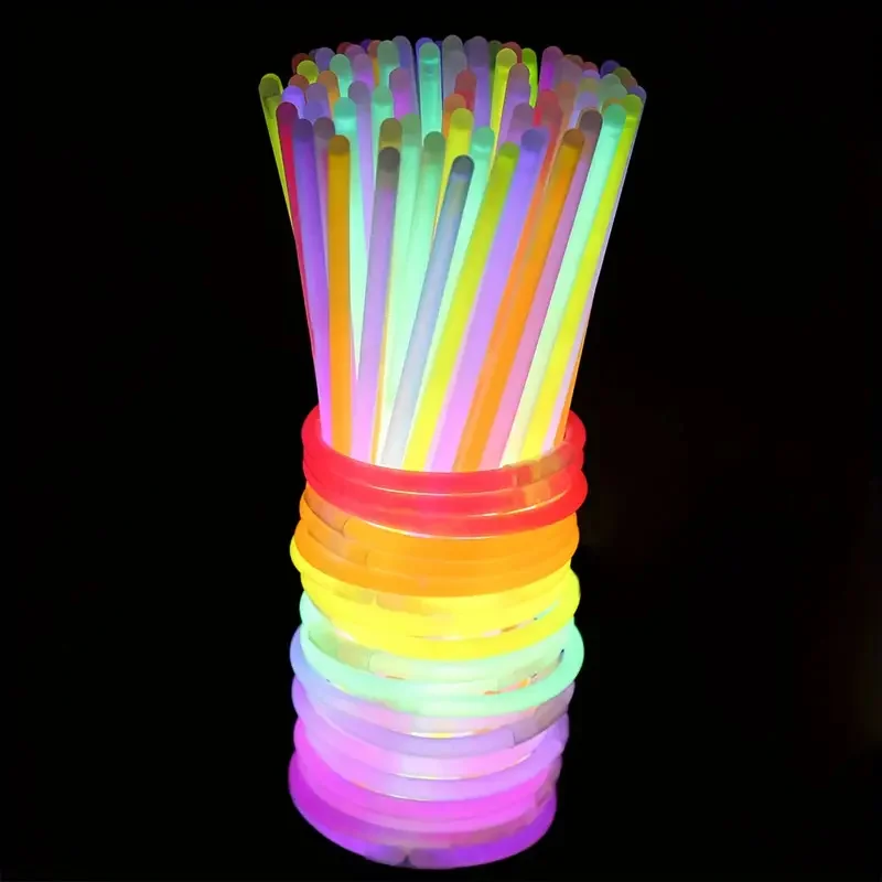 100 Stück 20,3 cm große Neon-Leuchtstäbe, Spielzeug, lebendige, mehrfarbige Leuchtbinder für DIY-Schmuck, Partygeschenke, Geburtstage, Halloween-Dekorationen – Detail 5