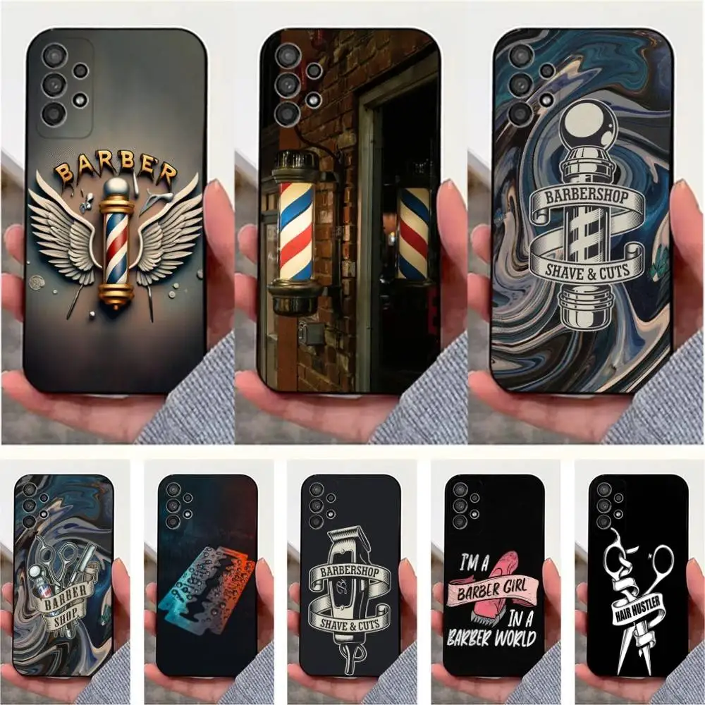 

Salon Barber Hair Stylist Phone Case For Samsung S25,S24,S23,S22,S20,S21,S10,Ultra,Plus,Lite,FE,Soft Silicone Black Cover