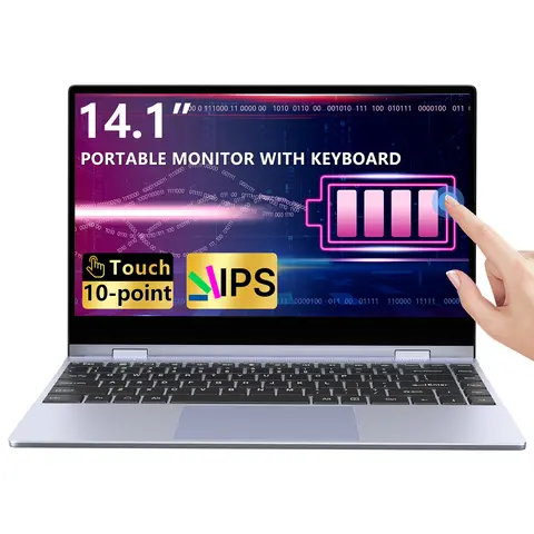 Écran portable Dopesplay pour ordinateur portable 14 pouces, moniteur avec clavier intégré, batterie 5000 mAh, écran tactile pour PC, téléphone, Mac, Xbox
