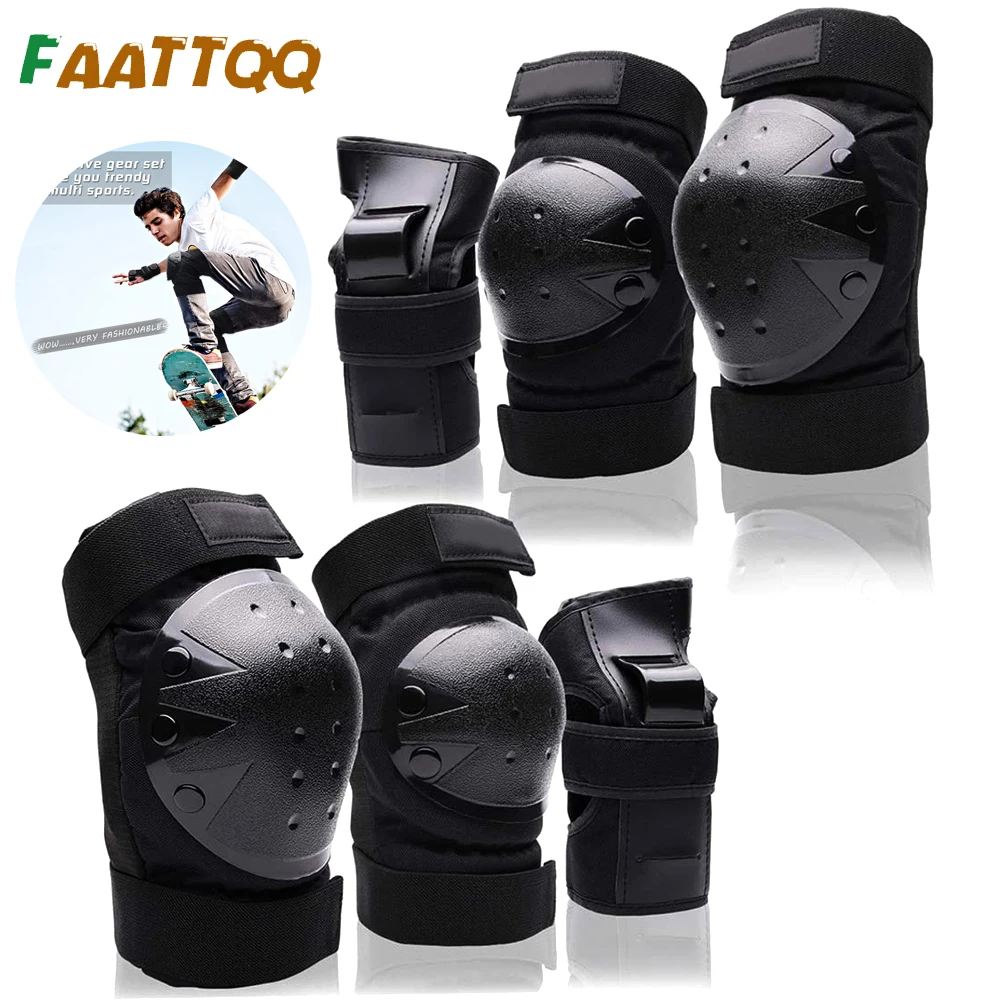 

Kids/Adults Knee Elbow Pads Wrist Guards, Protective Gear Set for Roller Skates, Cycling, BMX, Skateboard, Scooter Riding Sports