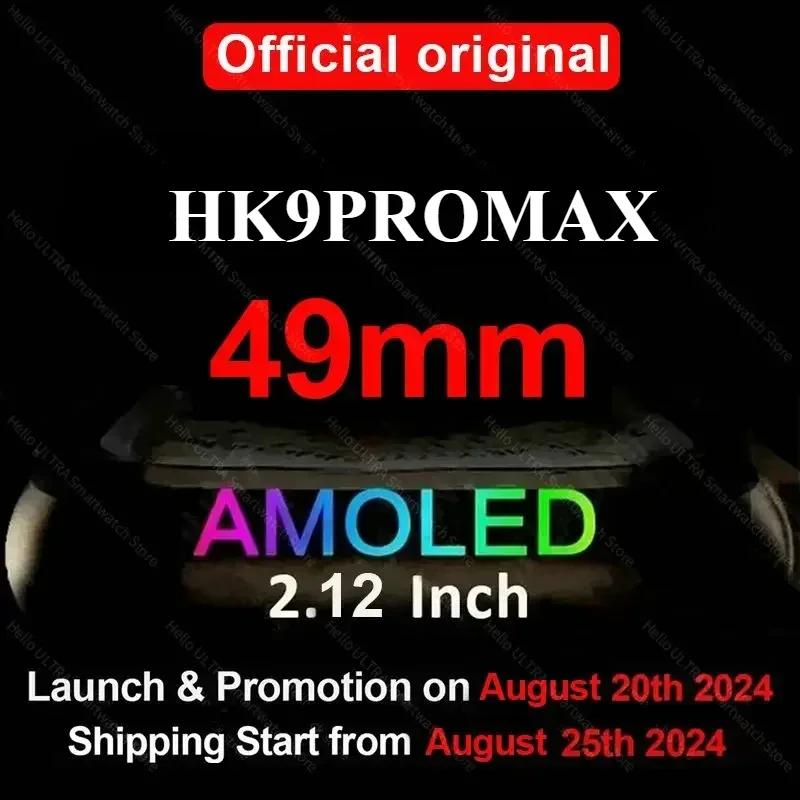 Smartwatch 2024 HK9PROMAX 49mm AMOLED 4G ROM ChatGPT NFC Compass G-Sensor Clock Bluetooth Call Sports Smart Watch Men Women