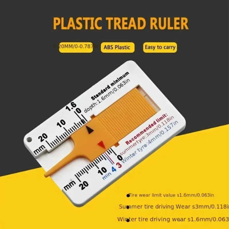 0-20mm Tire Tread Depth Ruler Portable Vernier Caliper Gauge Auto Motorcycle Truck Repair Tool