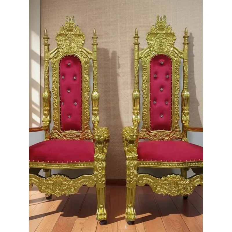 European-style foreign star hotel lobby VIP image armchair, castle wedding, tiger head king chair