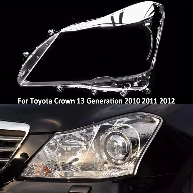 Q+ For Toyota Crown 2010 2011 2012 Auto Left Side Headlight Lens Cover Transparent
