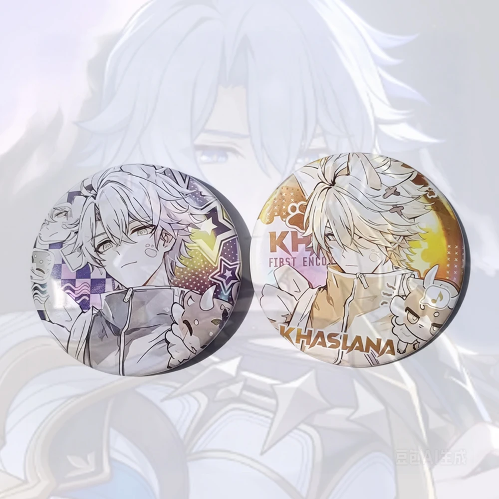 Game Honkai: Star Rail Phainon Khaslana Cosplay Laser Badge Metal Tinplate Brooch Collectible Pins Cartoon Figure Party Props