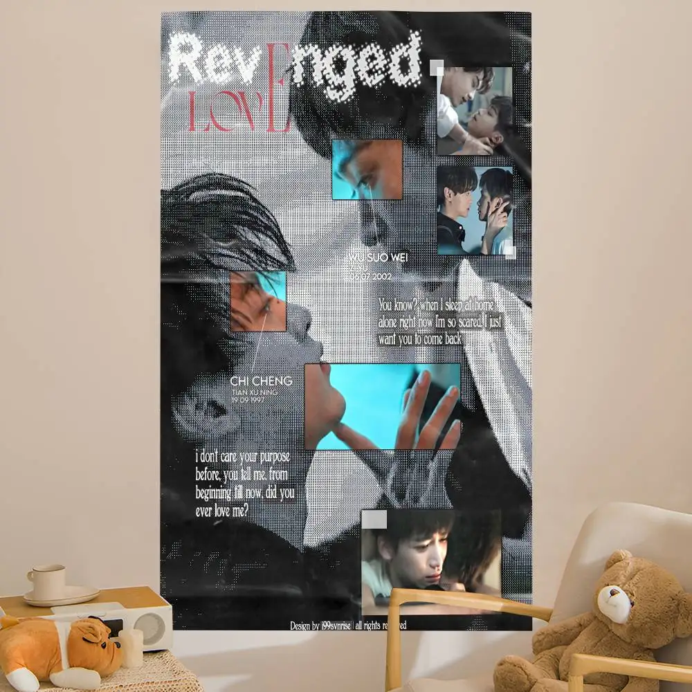 R-Revenged Love Movie Colorful Tapestry Wall Hanging Hanging Tarot Hippie Wall Rugs Dorm Wall Art Decor