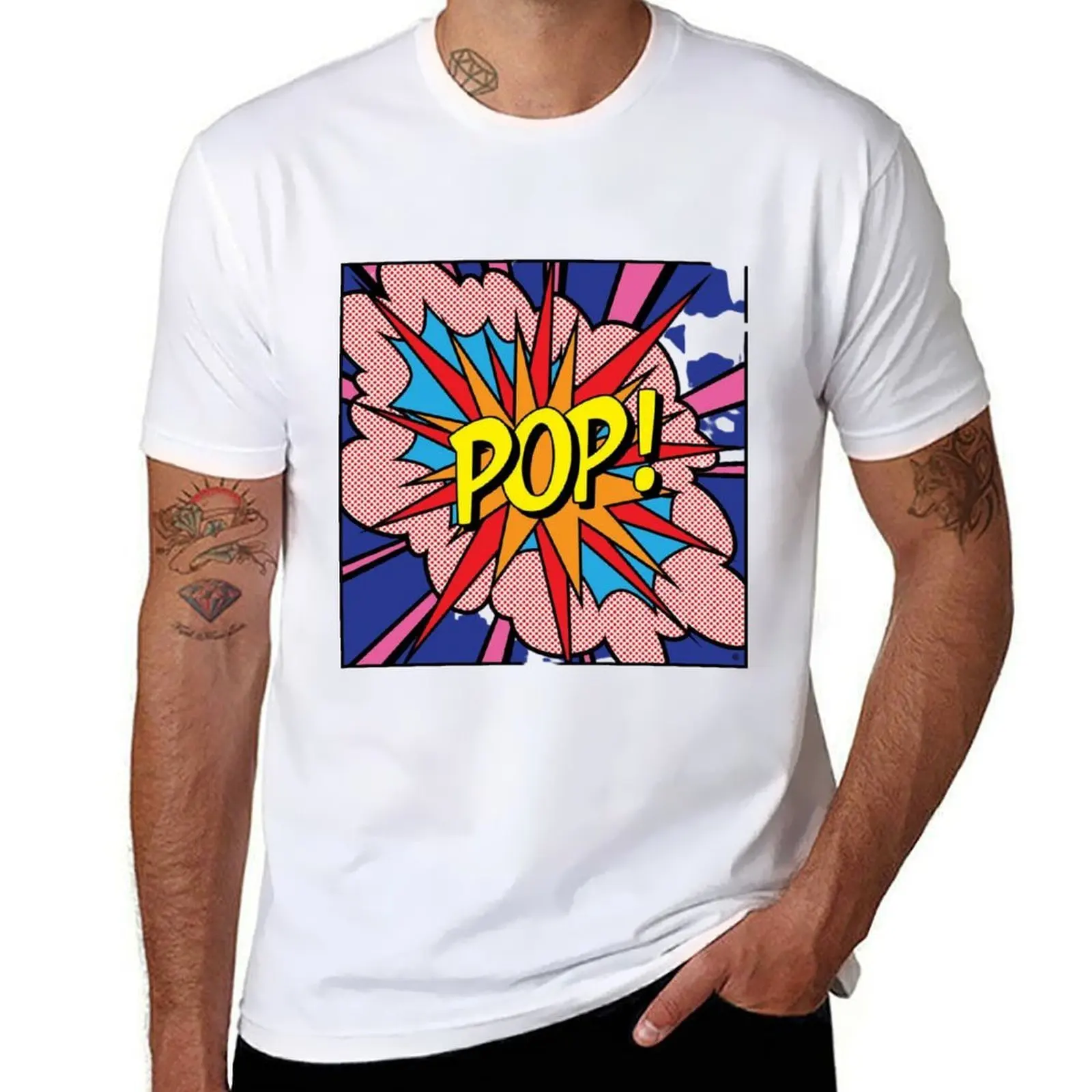 

Roy Lichtenstein Print, Pop Art Poster, Wall Art T-Shirt t shirts with prints t shirts for man pack cotton T-Shirt