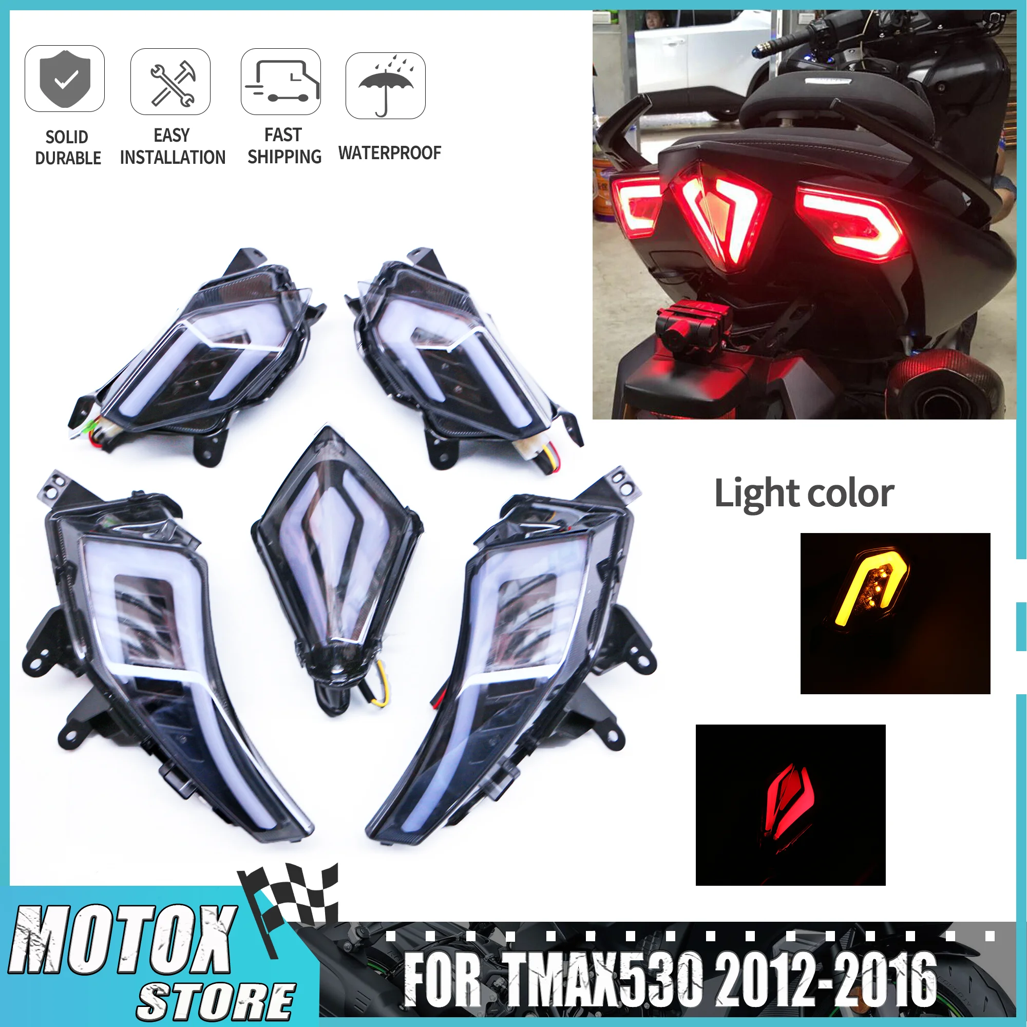 Fit For Yamaha 2012 - 2016 T-MAX 530 Tmax530 Integrated Tmax 530 T-max 530 2013 2014 2015 Turn Signal  Light Rear Brake Light