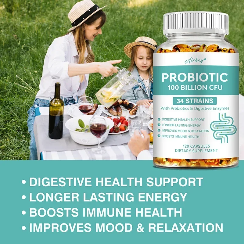 Probiotics 100 Billion CFU - Promotes Overall Digestive Health, Immunity, Gut Health, Gas & Bloating Relief