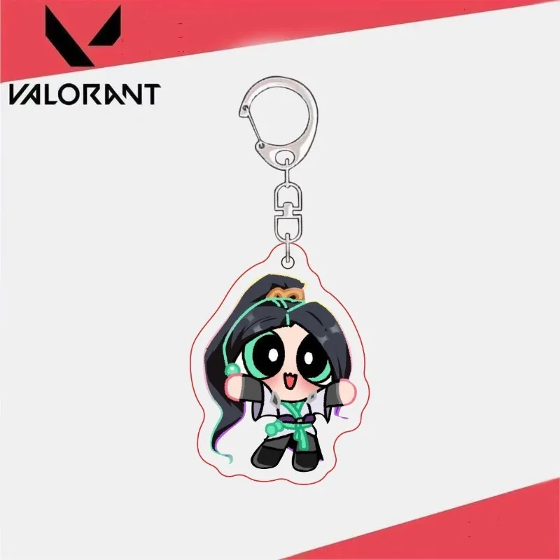 VALORANT Anime KeyChain ‌Reyna Clove Sage Fade Jett Gekko Men Key Chain for Women Cartoon Cosplay Figure Acrylic Pendant Gifts