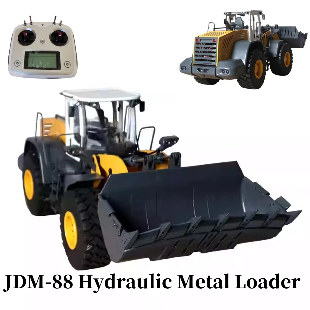 1/14 RC Hydraulic Metal Loader Assembled Painted I6S Radio Valve Pump Sound Light RC Truck Model Toys JDM-88