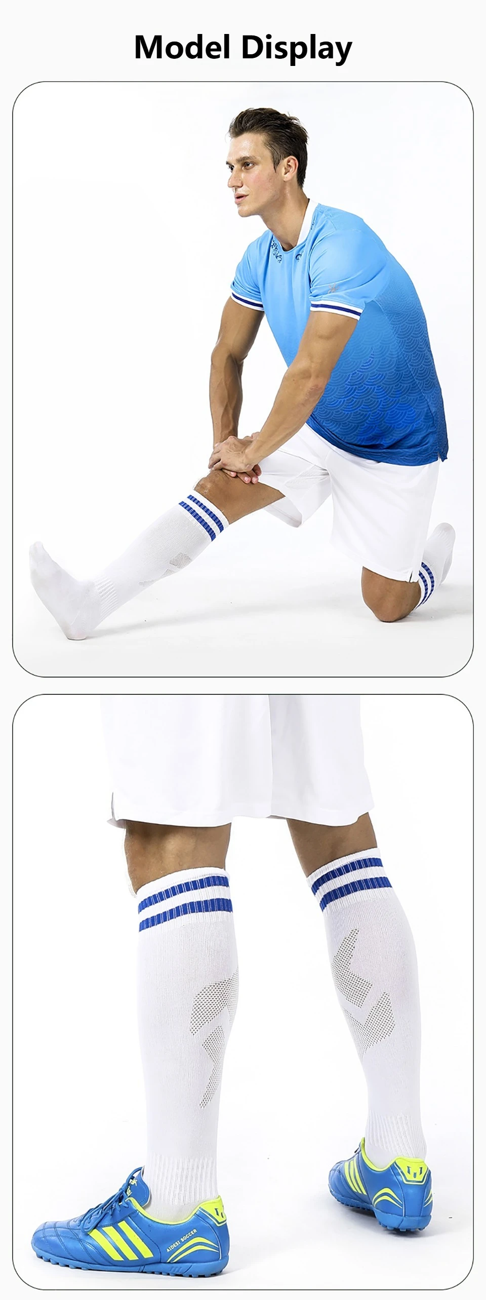 Loogdeel Fußballsocken, lange Röhrensocken aus Baumwolle für Erwachsene und Kinder, Leggings, Strümpfe, rutschfeste Fußball-, Baseball-, Lauf- und Sportsocken – Detail 2