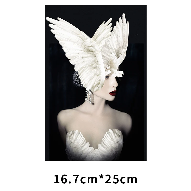 Personality Art Photo Beauty Angel of Purity Clothing Fabric Iron-On Heat Transfer Fashion Women's T-shirt Printing Vinyl Patch