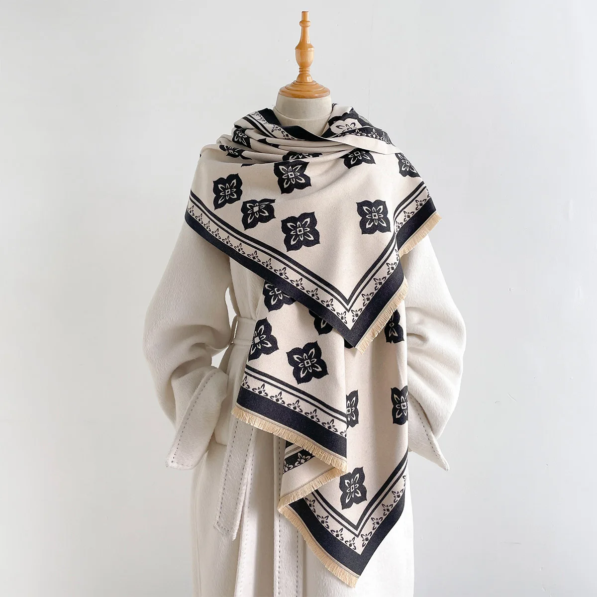 Scarf Female Hijab Bandana Pashmina Shawl Cashmere Wrap Neat Adaptable Piece For Festival Banquet Outdoor Stroll Ordinary