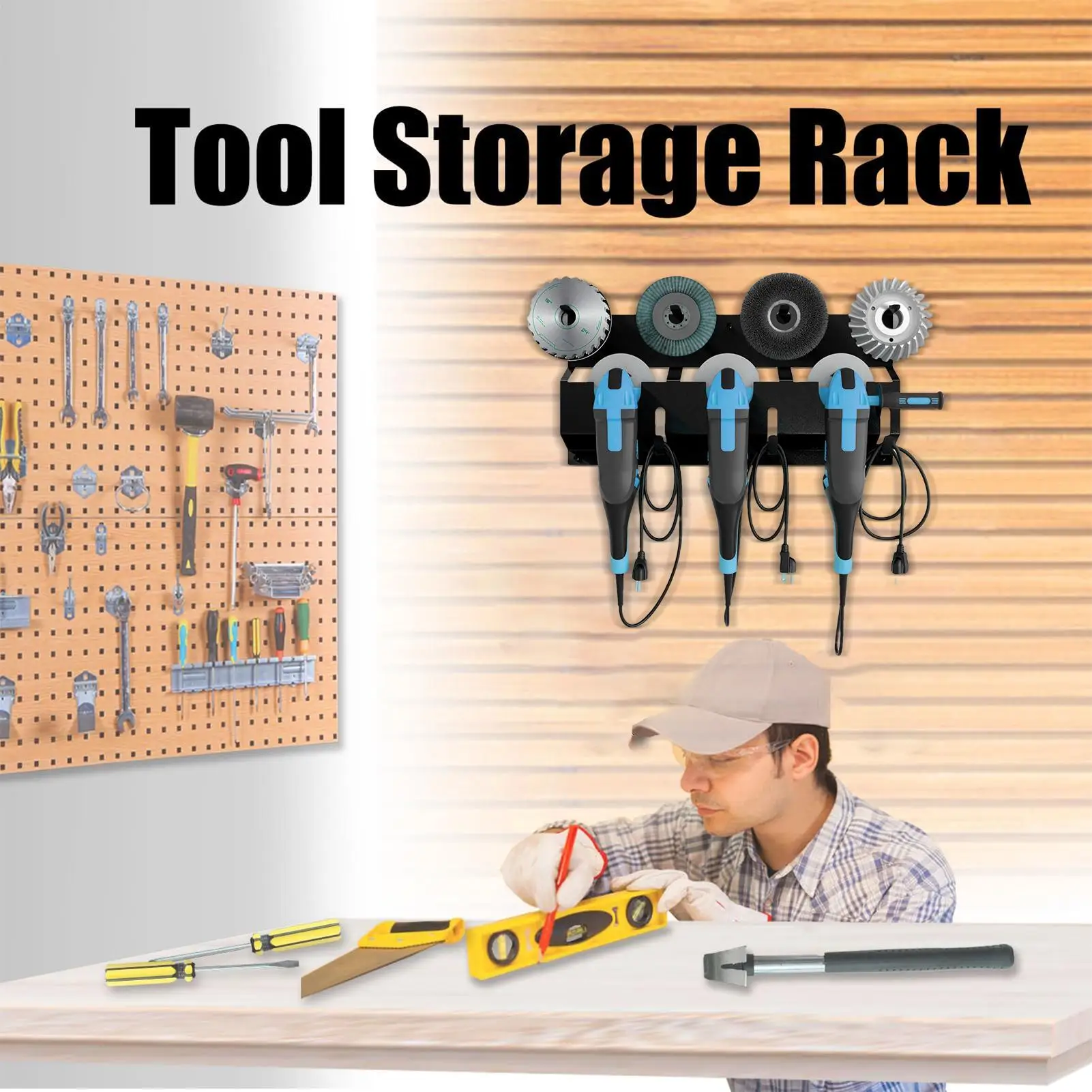 Angle Grinder Holder Wall Mount Steel Angle Grinder Stand Power Tool Organizer Rack for Angle Grinder Cutters Polishers
