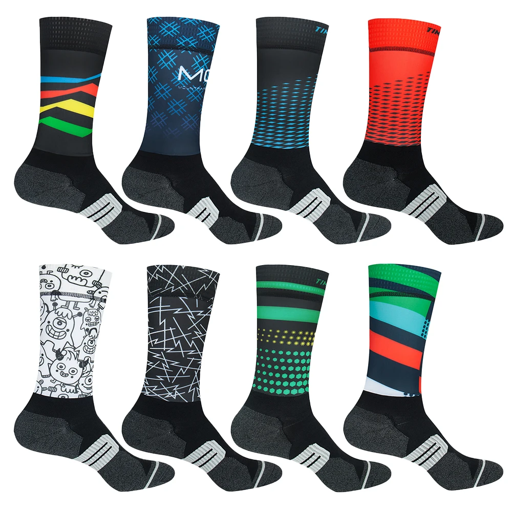 Chaussettes de sport coordonnantes Pro pour hommes et femmes, chaussettes de cyclisme, chaussettes de vélo VTT, sports de rue, course, basket-ball, 2021