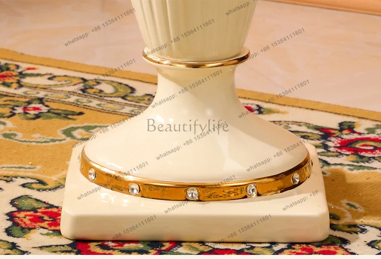 LJY European Roman pillar ornament living room high-end large vase ceramic floor flower arrangement decoration