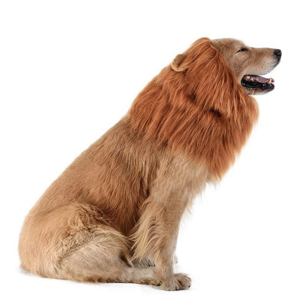 Funny Lion-Shape Manes For Dog Use Adjustables Pet Cosplay Costume For Medium Large Dog