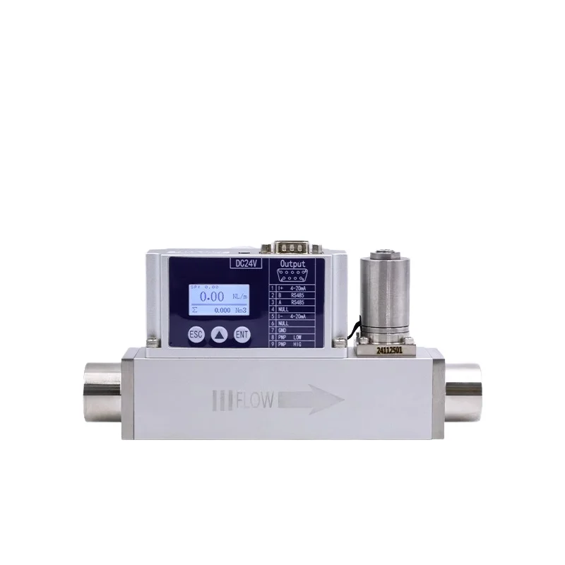 Thermal  Mass Flow Meter MEMS Sensing Controller OEM Customizable LCD for Compressed Air Nitrogen Solenoid Valve