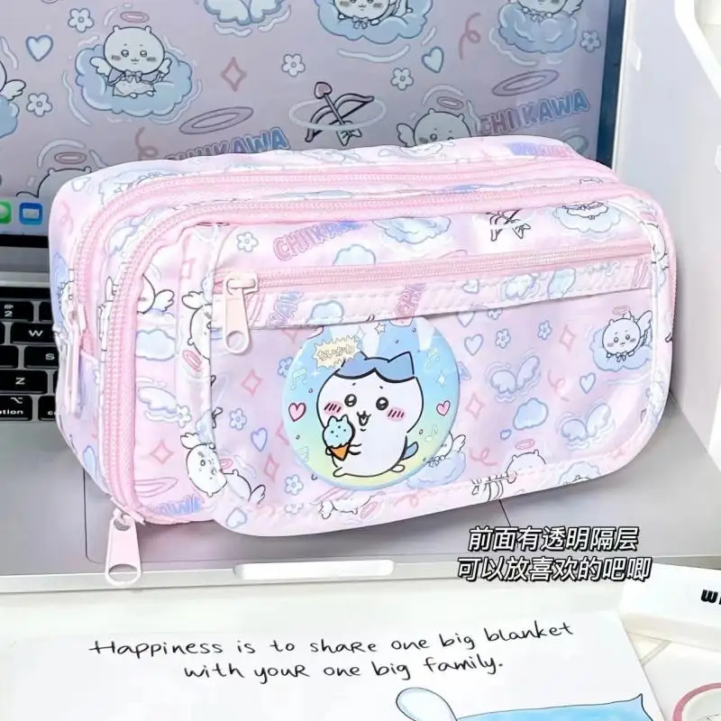 

MINISO Kawaii Anime Chiikawa Pain Pack Pen Bag Cartoon Original Student Large Capacity Stationery Cute Storage Toys for Kids