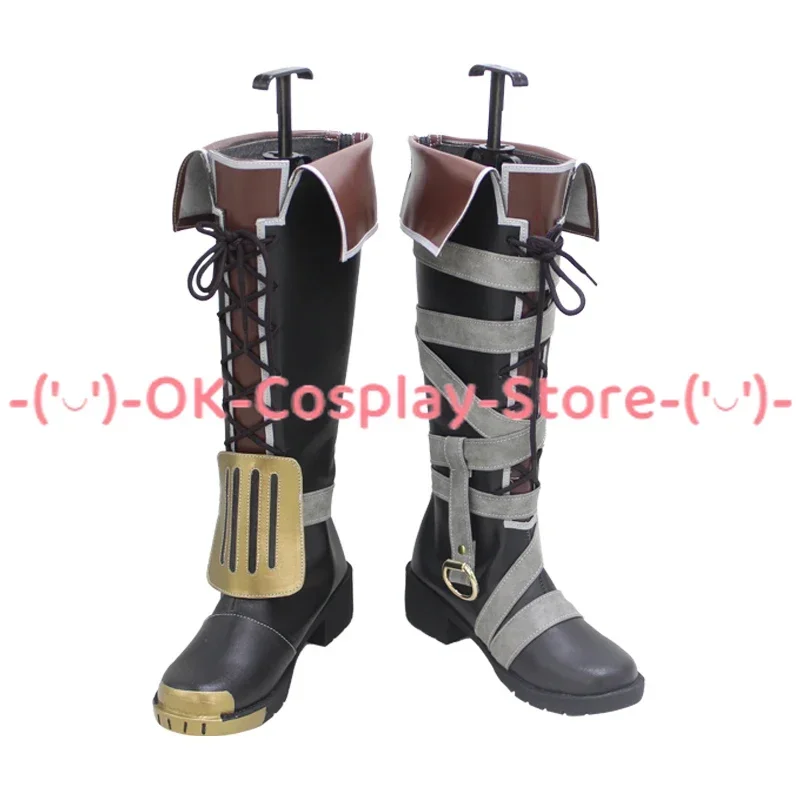 [Personalizowane] Buty do cosplayu LOL Vi, czarne, przystojne, anime, rekwizyty do odgrywania ról, na Halloween, karnawał, imprezę świąteczną, skórzane botki z PU