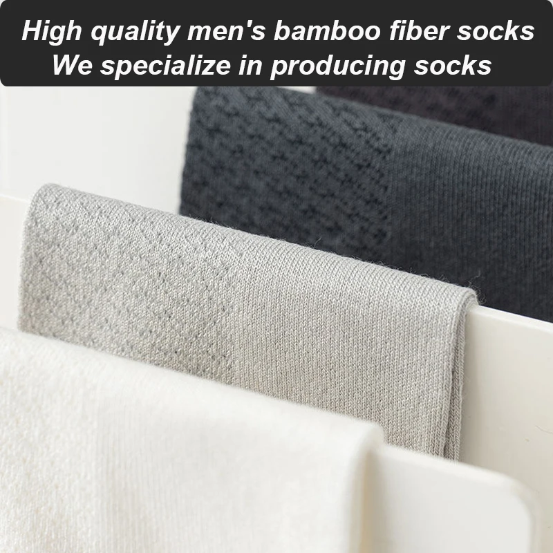 12 Pasang Kaus Kaki Serat Bambu Kaus Kaki Pria Kasual Bisnis Jaring Bernapas Anti-bakteri Nyaman Kaus Kaki Kualitas Tinggi Ukuran Pria EU38-45