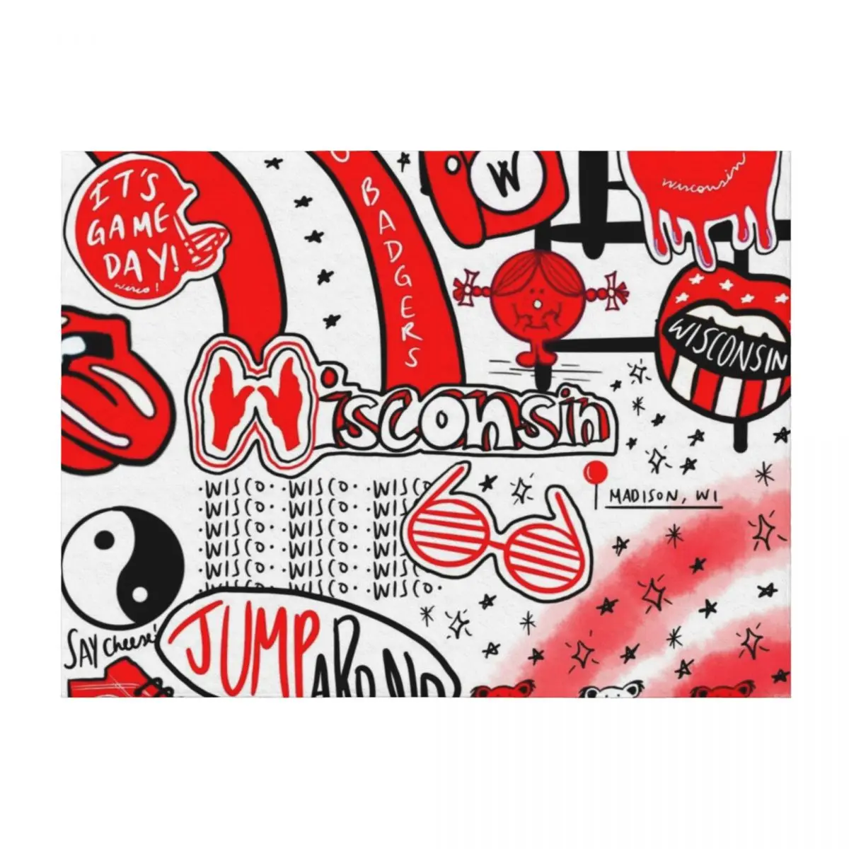 

University of Wisco Throw Blanket Weighted Decoratives Loose Blankets For Bed Blankets