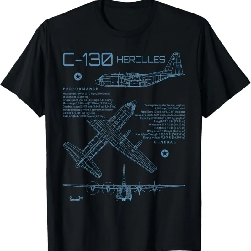 Men's C-130 Turboprop Military Transport T-shirt Men's T-shirt Summer New Unisex Casual T-shirt