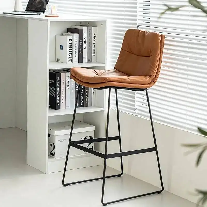 

High Comfortable Ergonomic Barstools Aesthetic Relaxing Accent Long Sillas Office Counter Bar Stools Modern Trendy Furniture