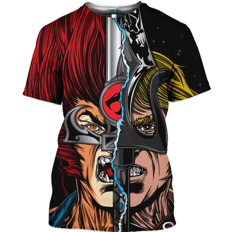 2023 Summer Anime T Shirt Thundercats 3D Print Men Women Fashion Oversized  Children Boy Kawaii Tees Tops Girl  Mens Clothing